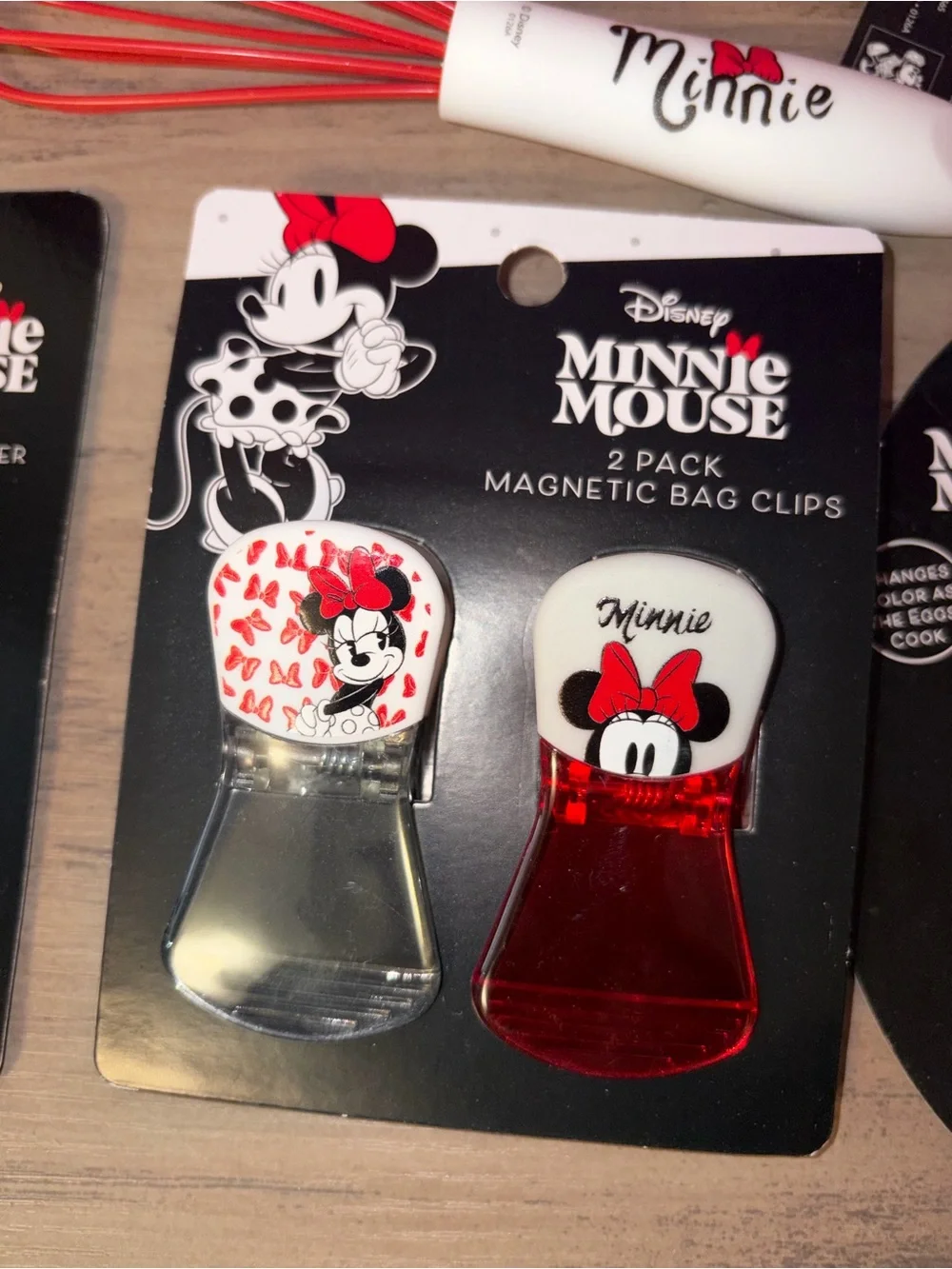 🏝️🎉 Disney Minnie Mouse Baking Utensil Set 7 Piece Kitchen Bundle New With Tag